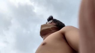 Um ídolo japonês fazendo treinamento de sexo altamente intenso no local das Olimpíadas de Tóquio! [B