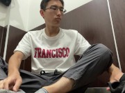 Preview 2 of Hot Japanese Schoolboy Masturbation Cumshot own Foot Uncensored Amateur