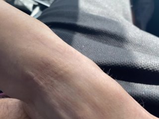 POV MILF Foot Tease and Handjob While_Driving