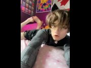 Preview 4 of Femboy cutie smiles and teases with his feet