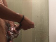Preview 4 of BEAUTIFUL LONG HAIRED BOY DURING A SHOWER AND TOUCHES TO DROP HIS MILK