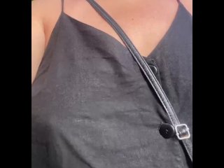 Risky Public Solo Masturbation milf in a bus, then in the forest