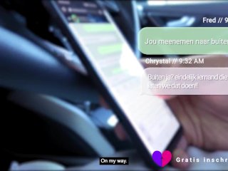 Black man bangs white woman in car - almost caught : CHRYSTAL SINN (Netherlands) - SEXYBUURVROUW