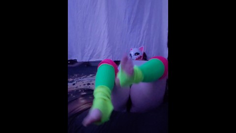 Young Neon Chubby BBW Feet Tease