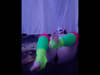 Young Neon Chubby BBW Feet Tease