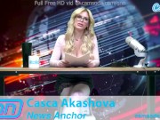 Preview 1 of SNN News Anchor MILF Casca Akashova Masturbates on air