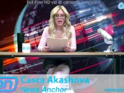 Preview 2 of SNN News Anchor MILF Casca Akashova Masturbates on air