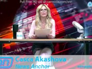 Preview 3 of SNN News Anchor MILF Casca Akashova Masturbates on air