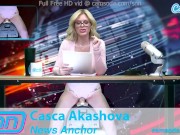 Preview 6 of SNN News Anchor MILF Casca Akashova Masturbates on air