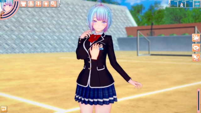 【エロゲーコイカツ！】性格電波のショートカット爆乳のおっぱい揉みまくりH！(アニメ3DCG動画)[Hentai Game Koikatsu! Anime 3DCG Video] Porn Video
