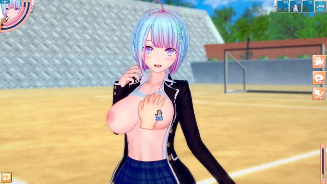 【エロゲーコイカツ！】性格電波のショートカット爆乳のおっぱい揉みまくりH！(アニメ3DCG動画)[Hentai Game Koikatsu! Anime 3DCG Video] Porn Video