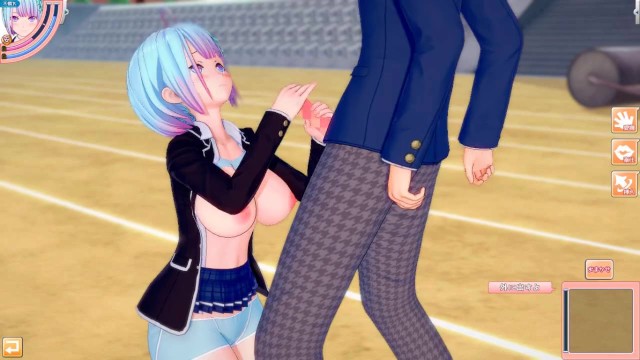 【エロゲーコイカツ！】性格電波のショートカット爆乳のおっぱい揉みまくりH！(アニメ3DCG動画)[Hentai Game Koikatsu! Anime 3DCG Video] Porn Video