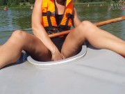 Preview 2 of PRETTY WOMAN PUBLICLY PLAYS WITH HER PUSSY ON A KAYAK AT GREAT RISK OF BEING CAUGHT!