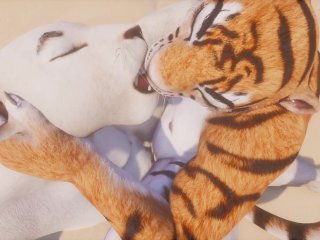 furry lioness, furry tiger, anime, yiff