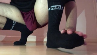 Video voor sokken en voetenliefhebbers ** Ik draag 4 paar sportsokken **