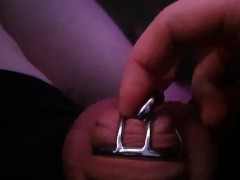 Sub Leaking After Only 7 Out Of 14 Days Locked In Chastity