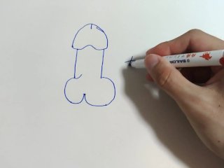 Draw an illustration of a dick. Then write a word that means dick in Japanese.