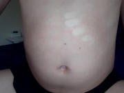 Preview 2 of Sloshing my bloated belly before filling it and covering in cum.