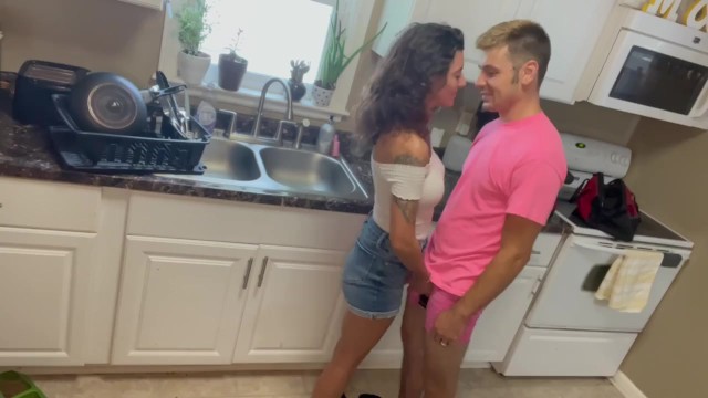 Housewives Sex Party Kitchen - Handyman Fucks Stay at Home MILF on Kitchen Table- Naughty Creampie -  Pornhub.com