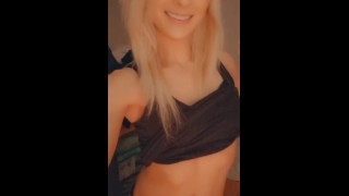 cute sexy hot petite blonde amateur tease tattoos panties abs stomach teasing smile eye contact