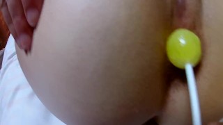 Playing With Lollipop Ass To Mouth Amateur And Swallowing My Pride