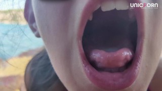 QUICK BLOWJOB near the bathers | Dont care about people and make me cum | UNICPORN HOLIDAYS DAY1