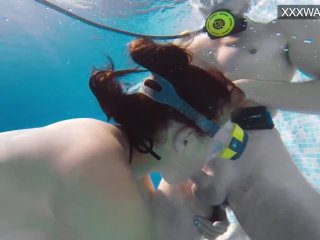natural tits, blowjob, orgasm, underwatershow