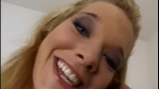 Blonde POV teen fucking cock on camera