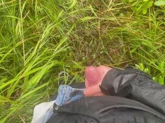 Masturbating in Nature: Rainy Day at the Lake