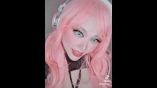chica de pelo rosa baila mmd streamer gamer twitch girl hot asian
