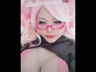 Egirl De Cabelo Rosa Dança Mmd Streamer Gamer Twitch Girl Quente Asiática
