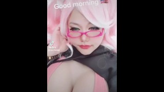 egirl de cabelo rosa dança mmd streamer gamer twitch girl quente asiática
