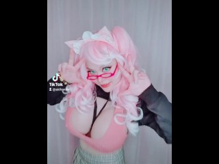 Cabelo Rosa Egirl Mmd Dança Meme Gamer Streamer Garota Asiática Gostosa