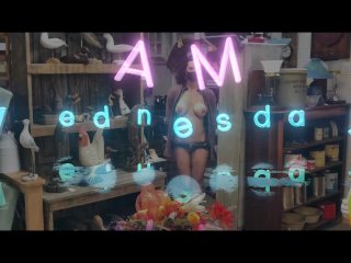 Stripping completely naked in a public store