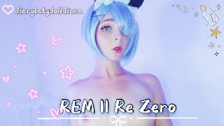 Re Zero Masturbates Gently And Quietly With A PINK DILDO COSPLAY