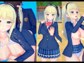[hentai Game Koikatsu!] Big Tits Blonde Schoolgirl “yuzuki” is Rubbed with her Boobs. and Sex.