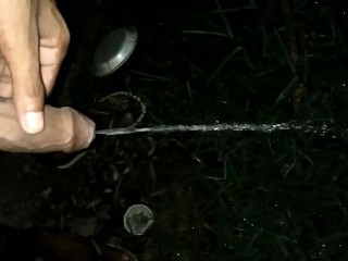 Cock Pissing in Night
