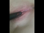 Preview 2 of Hot teen masturbates with a hair brush!