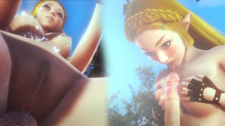 LEGENDE VAN ZELDA Zelda's Mooie Poesje Geneukt 3D PORN 60 FPS