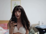 Cutie Asian trans girl gets naughty (squirting and trembling) at home!