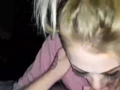 Hot petite blonde with tiny tits sucks off bestfriend