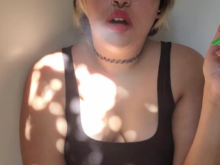 solo female, smoking fetish, kink, smoking cigarette