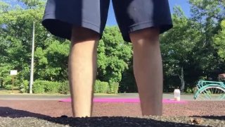 A Japanese student who masturbates with a mattress in the park!【Big dick】【Techno break】