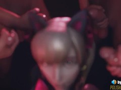 Video D.Va First Facial Experience (3D Animation with Sound) bukakke, hentai, anime, overwatch, cum face