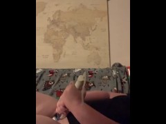 Cute ftm tortures his clit 