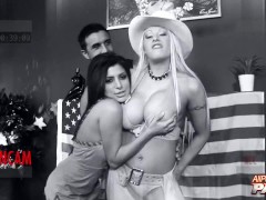 Sativa And Candy Shows Their Patriotism By Blowjobs 4k