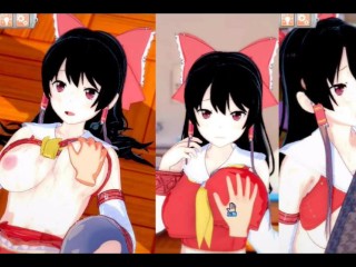 [hentai Game Koikatsu! ] Sex s re Nula Velké Kozy Reimu Hakurei. 3DCG Erotické Anime Video.