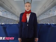 Preview 1 of Look at her Now - French flight attendant Angel Emily takes a big dick in all her exits.
