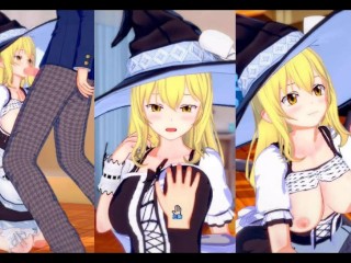 [hentai Game Koikatsu! ] Faça Sexo com Touhou Peitões Marisa Kirisame. Vídeo 3DCG Anime Erótico.