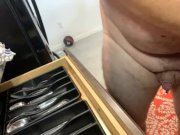 Preview 5 of Dad bod naked man doing dishes